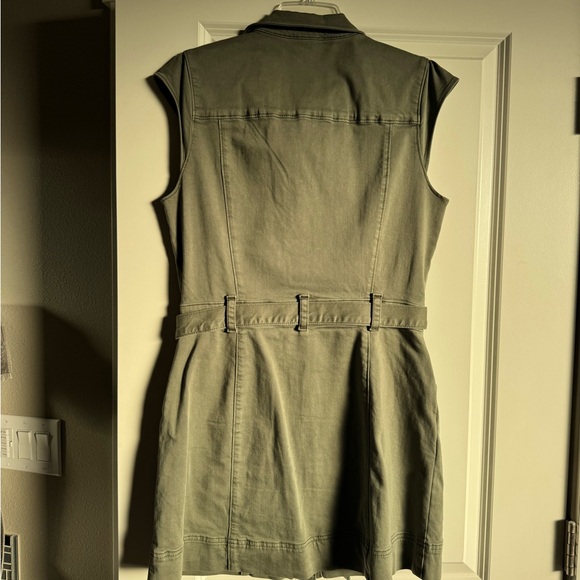 NEW PAIGE Jaxyn Olive Utility Dress with Tie Waist size 8 - Picture 7 of 10